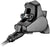 TRP Hylex Disc Brake and Lever - Left, Hydraulic, 2-Piston, 1900mm Hose, Flat Mount, Black