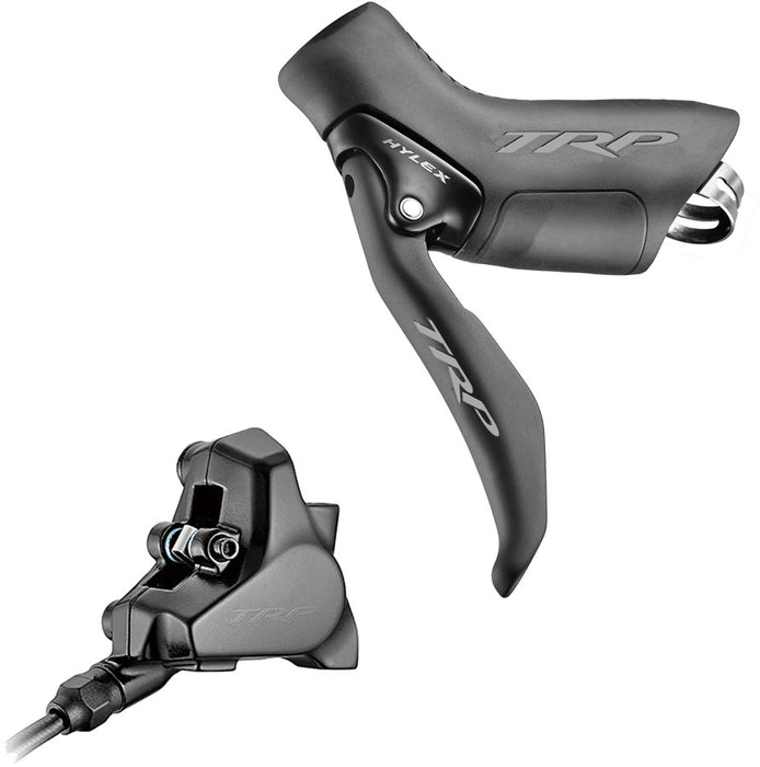 TRP Hylex Disc Brake and Lever - Left, Hydraulic, 2-Piston, 1900mm Hose, Flat Mount, Black