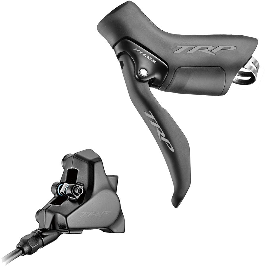 TRP Hylex Disc Brake and Lever - Left, Hydraulic, 2-Piston, 1900mm Hose, Flat Mount, Black