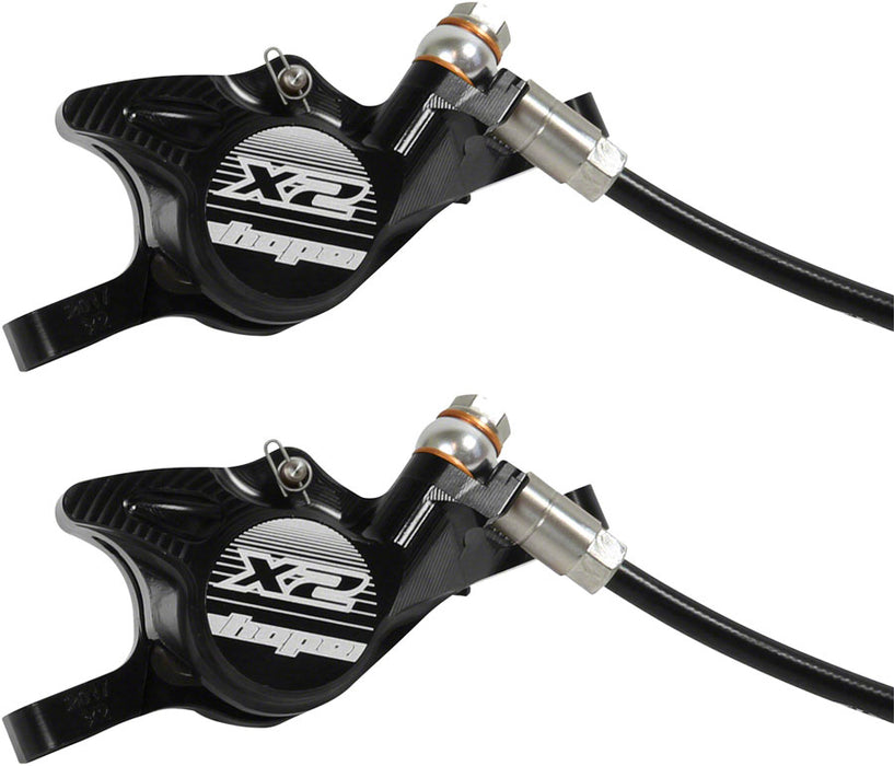 Hope Tech 3 X2 Duo Disc Brake and Lever - Left Hand, Front and Rear, Hydraulic, Post Mount, Black