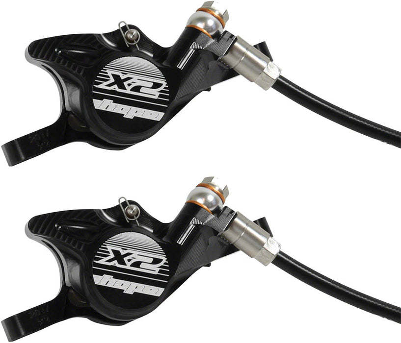 Hope Tech 3 X2 Duo Disc Brake and Lever - Right Hand, Front and Rear, Hydraulic, Post Mount, Black