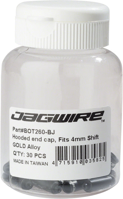 Jagwire Hooded End Cap 4mm Shift Bottle of 30, Black