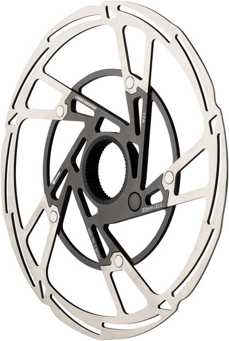 Jagwire Pro LR2-E Ebike Disc Brake Rotor with Magnet - 203mm, Center Lock, Silver/Black