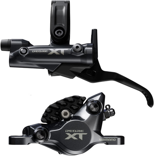 Shimano Deore XT M8200 Disc Brake and Lever - Left/Front, Post Mount, 2-Piston Caliper, SM-BH90-SBM Hose, Fin Metal Pads, Black