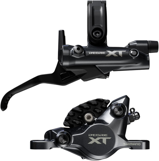 Shimano Deore XT M8200 Disc Brake and Lever - Right/Rear, Post Mount, 2-Piston Caliper, SM-BH90-SBM Hose, Fin Metal Pads, Black