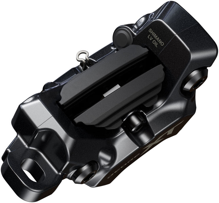 Shimano Deore XT BR-M8220 Enduro Disc Brake Caliper - Front or Rear, Post Mount, 4-Piston, Includes P04C-MF Finned Metal Pads