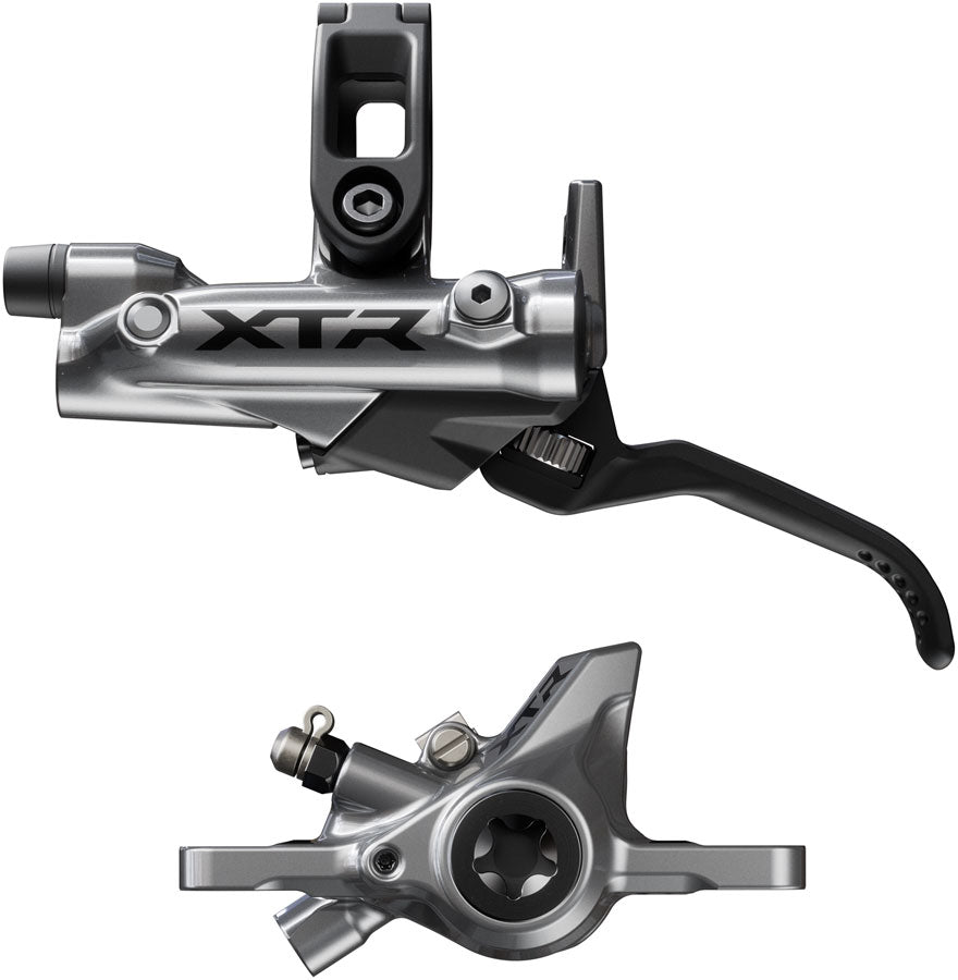 Shimano XTR BR-M9200 Disc Brake and BL-M9220 Lever - Left/Front, Post Mount, 2-Piston Caliper, SM-BH90-SS Hose, Metal Pads, Gray