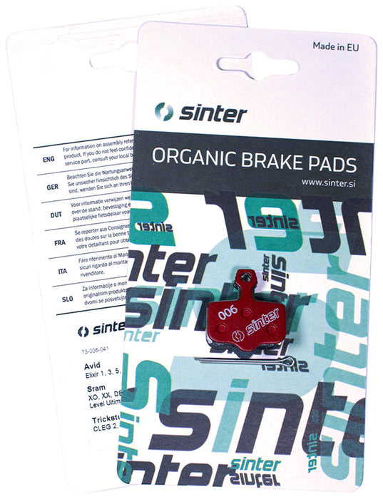 Sinter Red s514 Compound Organic Disc Brake Pads - Avid/SRAM, Sinter Type 006, One Pair