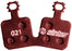 Sinter Red s514 Compound Organic Disc Brake Pads - Magura, Sinter Type 021, One Pair