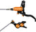 Hope EVO GR4 Disc Brake and Lever Set - Left Hand, Post Mount, 4-Piston, Braided Hydraulic Hose, Black/Orange