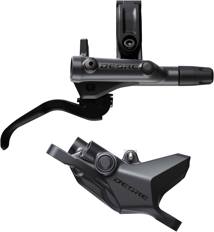 Shimano Deore M6200 Disc Brake and Lever - Right/Rear, Post Mount, 2-Piston Caliper, SM-BH90-SS Hose, Metal Pads, Gray/Black