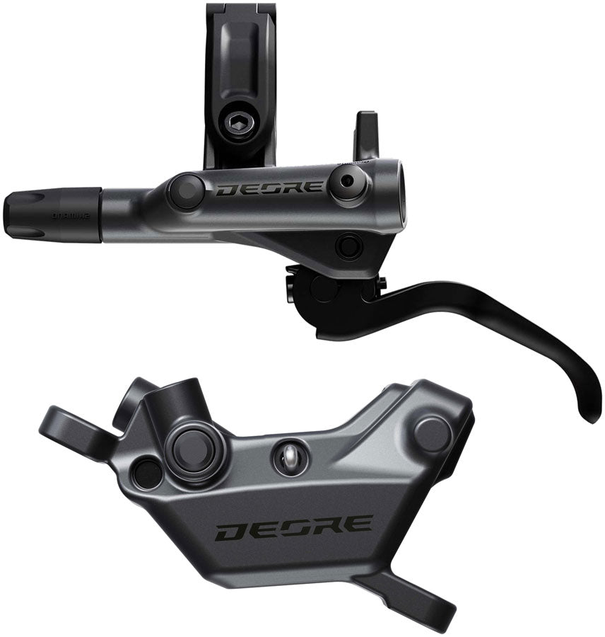 Shimano Deore BR-M6220 Disc Brake and BL-M6200 Lever - Left/Front, Post Mount, 4-Piston Caliper, SM-BH90-SS Hose, Metal Pads, Gray/Black