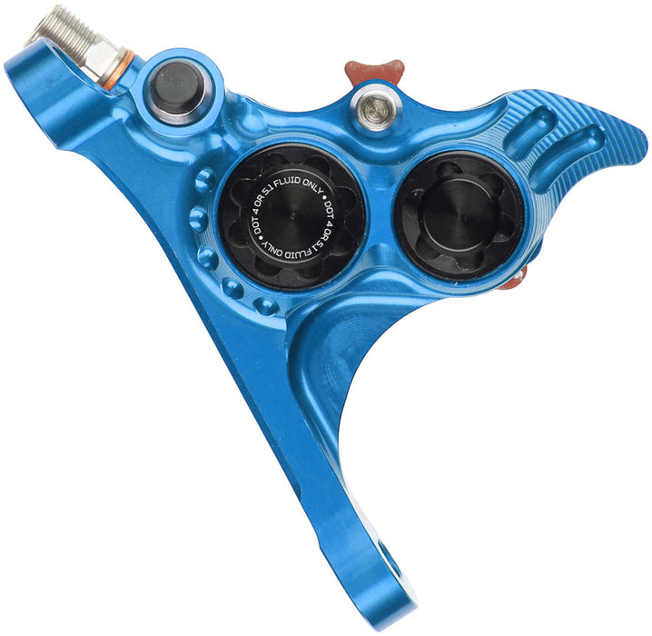 Hope RX4+ SL Disc Brake Caliper - Front Flat Mount Direct, +20mm, DOT Type, Blue