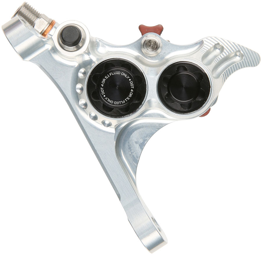 Hope RX4+ SL Disc Brake Caliper - Front Flat Mount Direct, +20mm, DOT Type, Silver