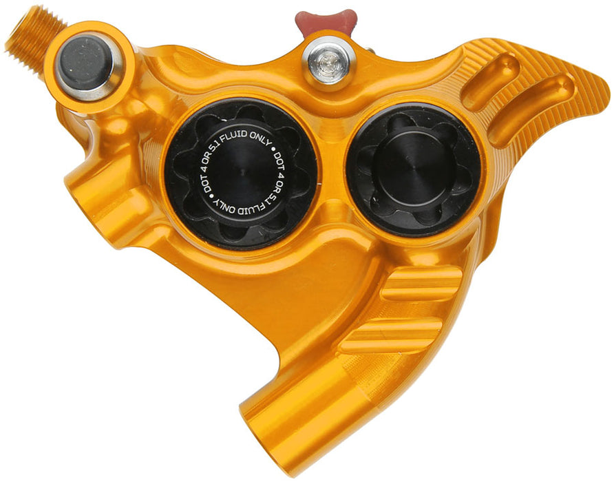 Hope RX4+ SL Disc Brake Caliper - Rear Flat Mount Direct, +20mm, DOT Type, Orange