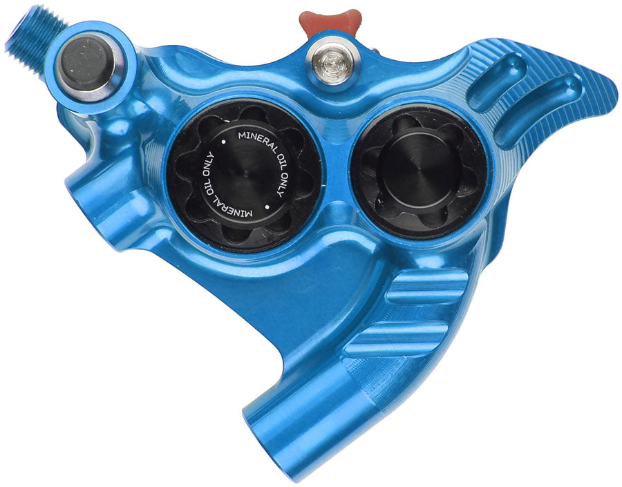 Hope RX4+ SL Disc Brake Caliper - Rear Flat Mount Direct, +20mm, Mineral Oil Type, Blue