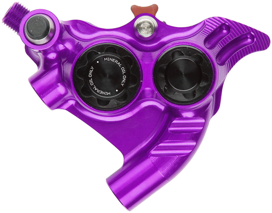 Hope RX4+ SL Disc Brake Caliper - Rear Flat Mount Direct, +20mm, Mineral Oil Type, Purple