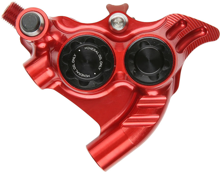 Hope RX4+ SL Disc Brake Caliper - Rear Flat Mount Direct, +20mm, Mineral Oil Type, Red