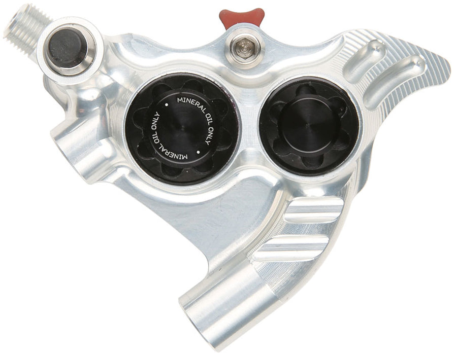 Hope RX4+ SL Disc Brake Caliper - Rear Flat Mount Direct, +20mm, Mineral Oil Type, Silver