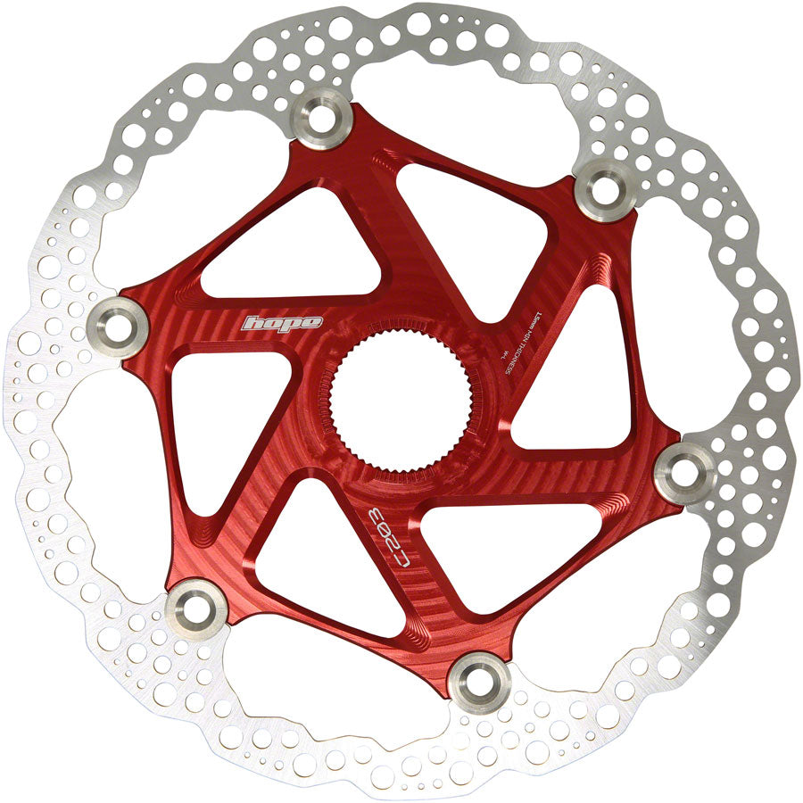 Hope MTB Floating Centre-Lock Disc Brake Rotor - 203mm, Center-Lock, Red