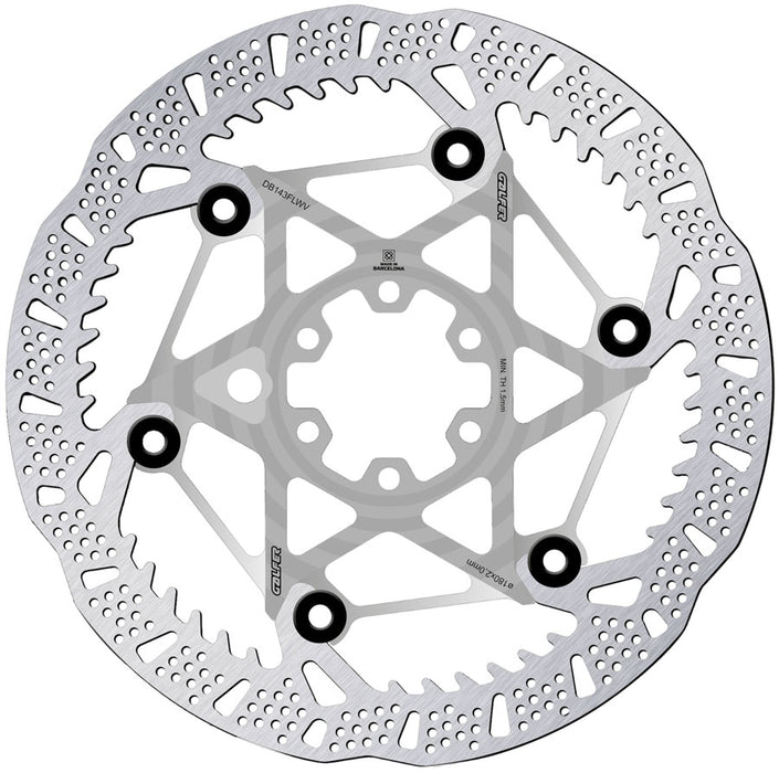 Galfer Shark Evo Disc Brake Rotor - 180mm x 2.0mm, 6-Bolt, Raw