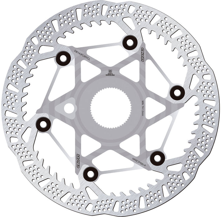 Galfer Shark Evo Disc Brake Rotor - 180mm x 2.0mm, Centerlock, Raw