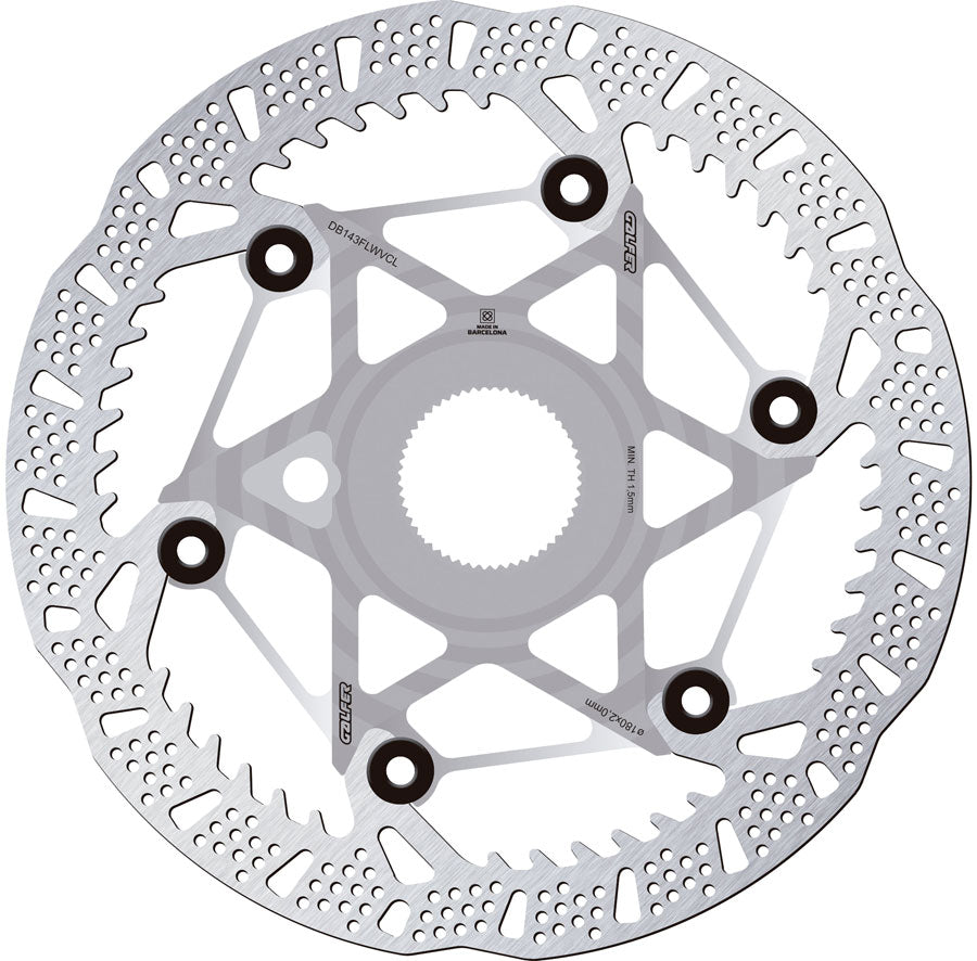 Galfer Shark Evo Disc Brake Rotor - 180mm x 2.0mm, Centerlock, Raw
