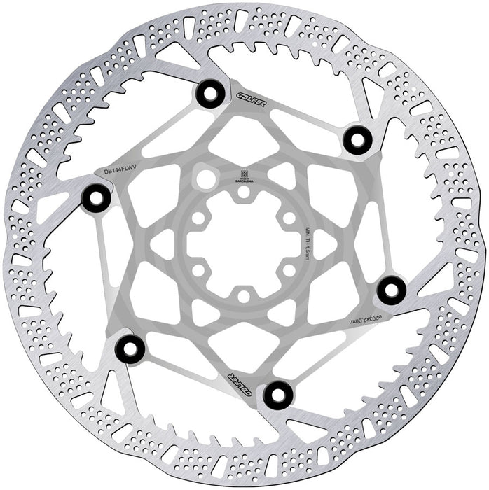 Galfer Shark Evo Disc Brake Rotor - 203mm x 2.0mm, 6-Bolt, Raw