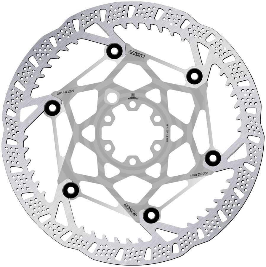 Galfer Shark Evo Disc Brake Rotor - 203mm x 2.0mm, 6-Bolt, Raw