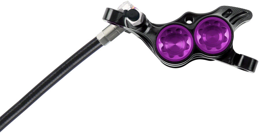 Hope Tech 4 E4 Disc Brake and Lever Set - Rear, Hydraulic, Post Mount, Purple