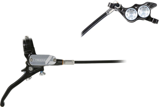 Hope Tech 4 E4 Disc Brake and Lever Set - Rear, Hydraulic, Post Mount, Silver