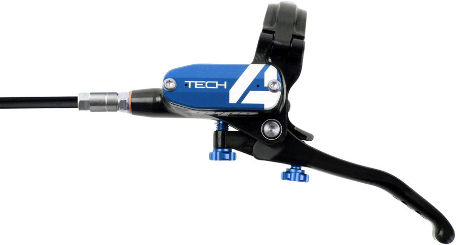 Hope Tech 4 V4 Disc Brake and Lever Set - Rear, Hydraulic, Post Mount, Blue