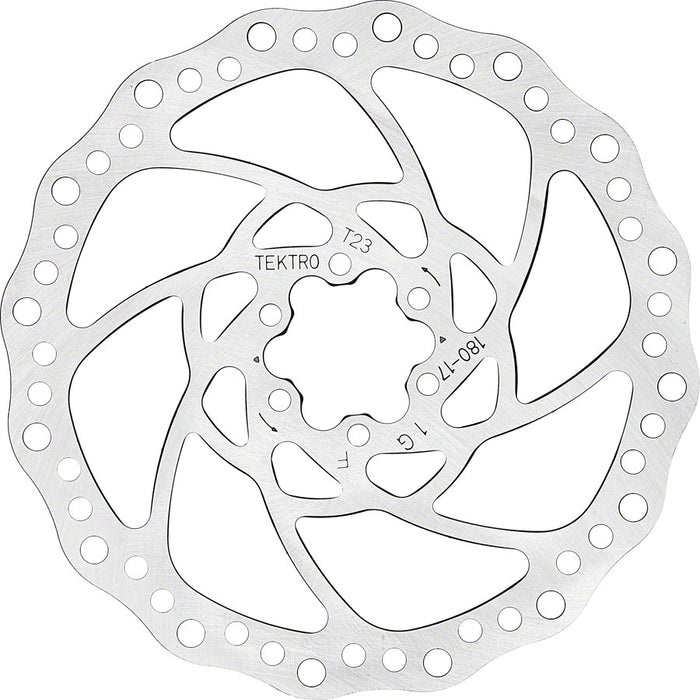 Tektro TR180-17 Disc Brake Rotor - 180mm, 6-Bolt, 2.3mm Thickness, Silver