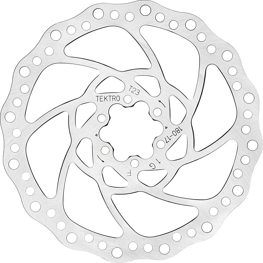 Tektro TR180-17 Disc Brake Rotor - 180mm, 6-Bolt, 2.3mm Thickness, Silver