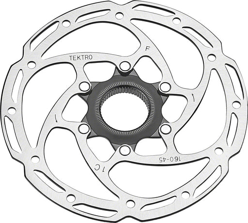 Tektro TR160-45 Disc Brake Rotor - 160mm, Center-Lock, 2.3mm Thickness, Silver