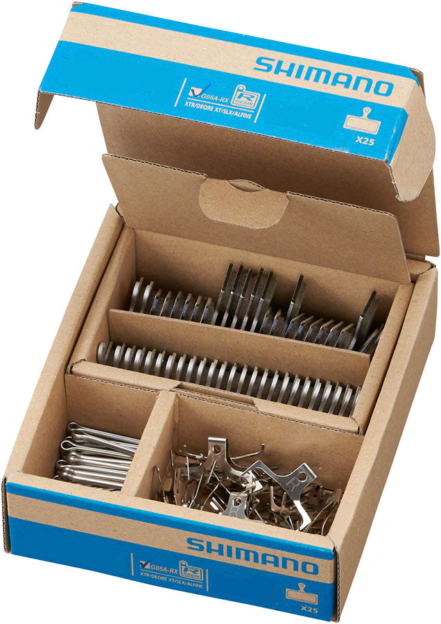 Shimano G05A-RX Disc Brake Pad and Spring - Resin Compound, Alloy Back Plate, Box/25 pair