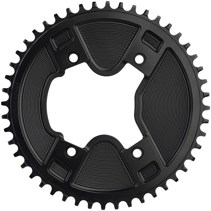 Wolf Tooth Aero 110 Asymmetric BCD Chainring - 46t, 110 Asymmetric BCD, 4-Bolt, Drop-Stop ST, For Shimano GRX 800 Series, Black