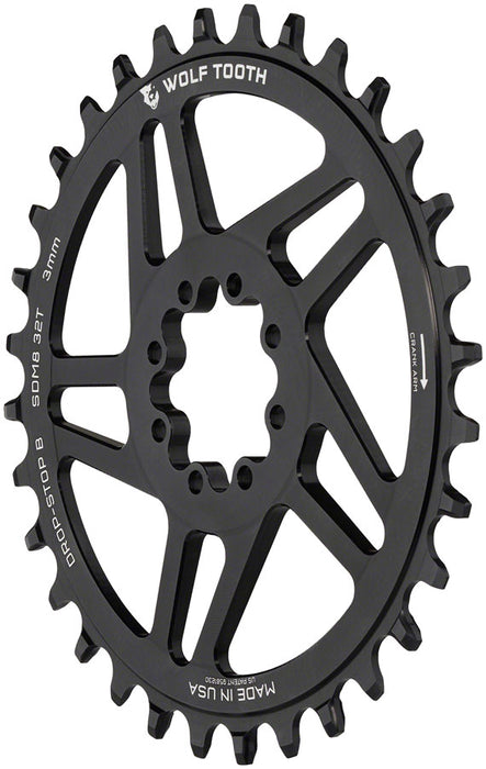 Wolf Tooth Components 8-Bolt Direct Mount Ring (-3mm Offset), 32T - Blk