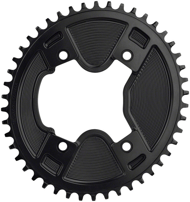 Wolf Tooth Elliptical Aero 110 Asymmetric BCD Chainring - 46t, 110 Asymmetric BCD, 4-Bolt, Drop-Stop ST, For Shimano GRX 800 Series, Black