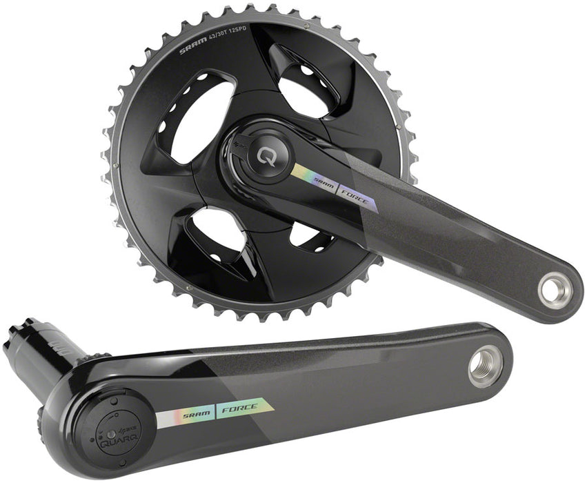 SRAM Force AXS Wide Power Meter Crankset - 165mm, 2x 12-Speed, 43/30t, 94 BCD, DUB Spindle Interface, Iridescent Gray, D2