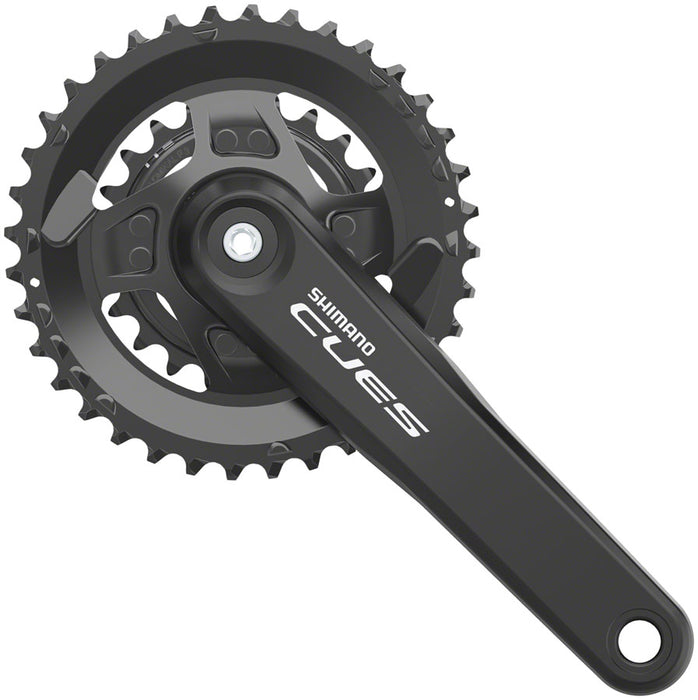 Shimano CUES FC-U4010-2B Crankset - 175mm, 9/10/11-Speed, 36/22t, Riveted, Hollowtech II Spindle Interface, CL 3mm Outboard, Black