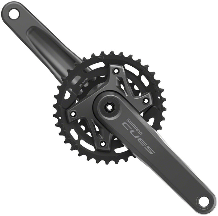 Shimano CUES FC-U6000-2B Crankset - 175mm, 9/10/11-Speed, 36/22t, Asymmetric 96 BCD, Hollowtech II, CL 3mm Outboard, Black