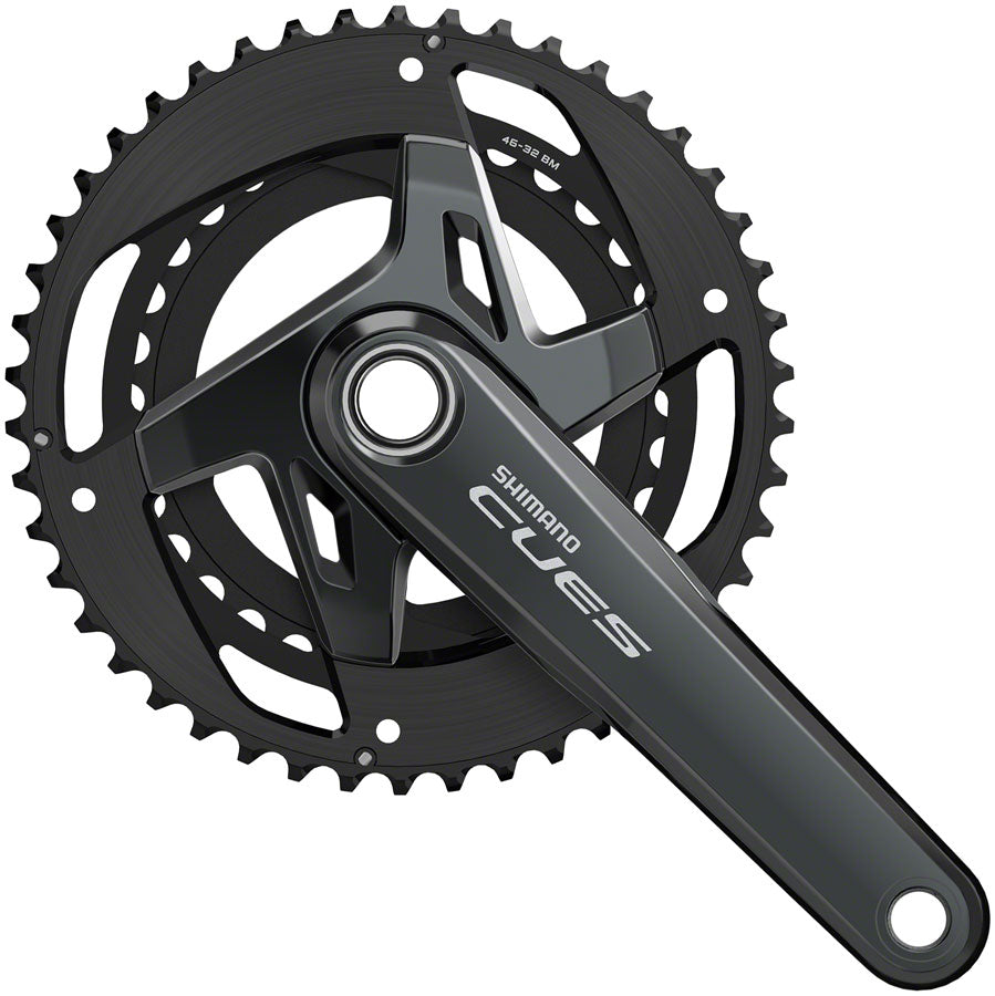 Shimano CUES FC-U8000-2 Crankset - 170mm, 11-Speed, 46/32t, Asymmetric 96 BCD, Hollowtech II, Black