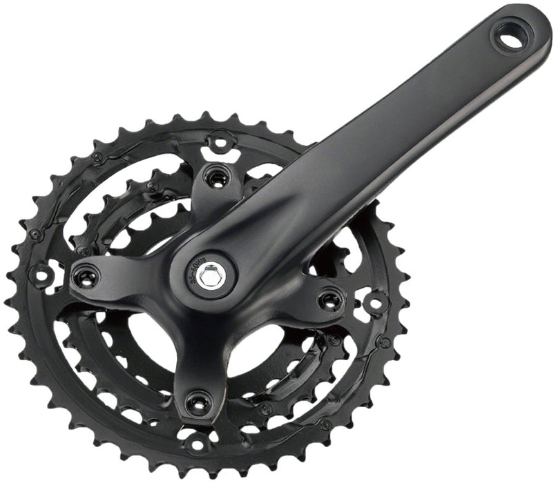 Samox AF29 Crankset - 170mm, 9-Speed, 48/36/26t, 104/Riveted BCD, JIS Square Taper Spindle Interface, Spindle Bolts Sold Separate, Black
