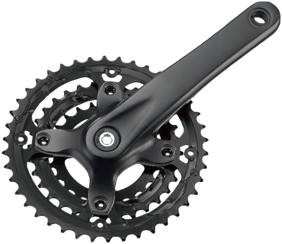 Samox AF29 Crankset - 175mm, 9-Speed, 48/36/26t, 104/Riveted BCD, JIS Square Taper Spindle Interface, Spindle Bolts Sold Separate, Black
