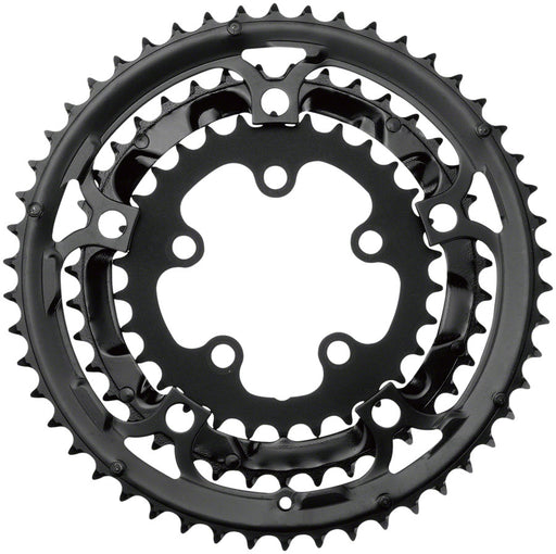Samox 323ASS Chainring Set - 50/39/30t, 130/74 BCD, Aluminum Outer Ring, Steel Middle/Inner Ring, Black