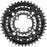 Samox 304ASS Chainring Set - 44/32/22t, 104/64 BCD, Aluminum Outer Ring, Steel Middle/Inner Ring, Black