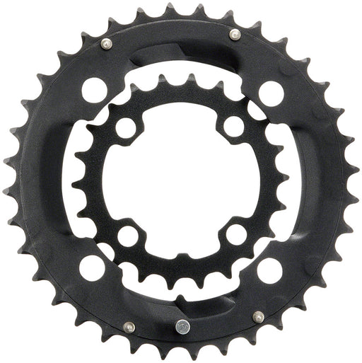Samox 231AS Chainring Set - 36/22t, 104/64 BCD, Aluminum Outer Ring/Steel Inner Ring, Black