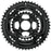 Samox 338ASS Chainring Set - 48/36/28t, 104/Riveted BCD, Aluminum Outer Ring, Steel Middle/Inner Ring, Black