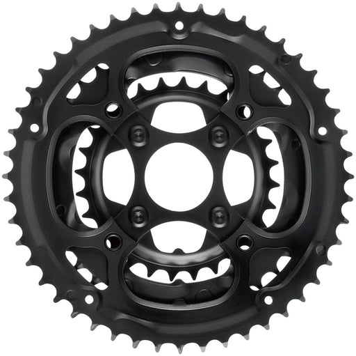 Samox 317SSS Chainring Set - 48/38/28t, 104/Riveted BCD, Steel Rings, Black